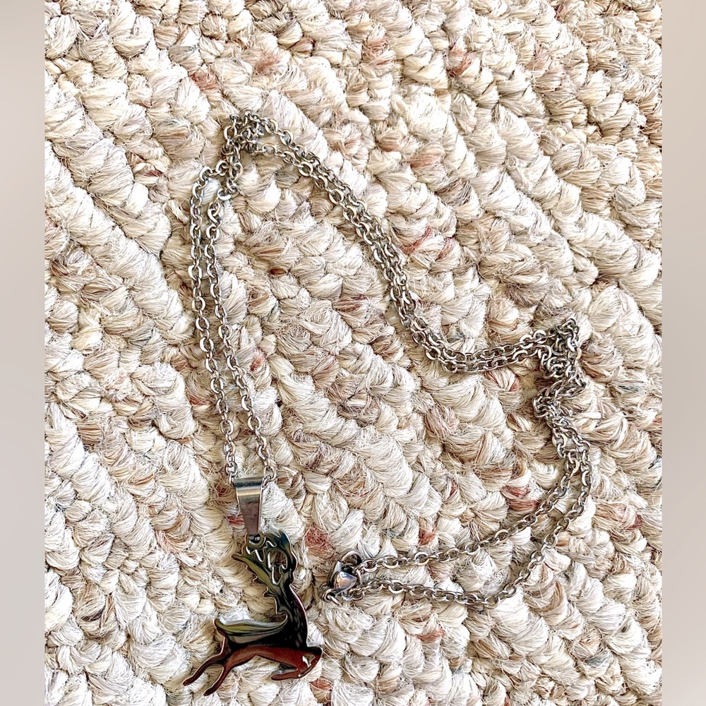 Silver Deer Necklace